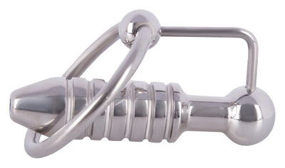 Orion Penis Plug Torpedo Plug with Glans Ring - Hollow Cum Thru Stainless Steel Plug Ø 28mm