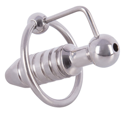Orion Penis Plug Torpedo Plug with Glans Ring - Hollow Cum Thru Stainless Steel Plug Ø 28mm