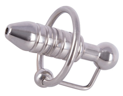 Orion Penis Plug Torpedo Plug with Glans Ring - Hollow Cum Thru Stainless Steel Plug Ø 28mm