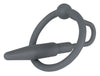 Orion Penis Plug with Glans Ring and Dilator Grey Silicone Penis Plug