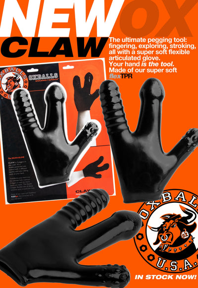 Oxballs CLAW PENETRATOR PEGGER GLOVE Black Dildo Glove