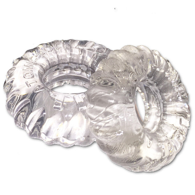 Oxballs TRUCKT 2 Piece Cock Ring or Cockring + Ball Ring Set Clear