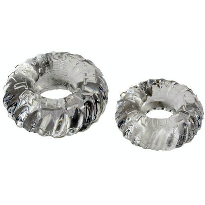 Oxballs TRUCKT 2 Piece Cock Ring or Cockring + Ball Ring Set Clear