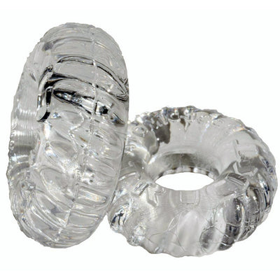 Oxballs TRUCKT 2 Piece Cock Ring or Cockring + Ball Ring Set Clear