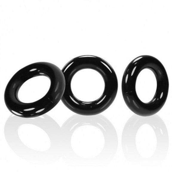 Oxballs WILLY RINGS 3 Pack Black Super Stretchy Cock Rings