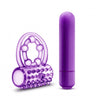 PLAY WITH ME THE PLAYER VIBRATING DOUBLE STRAP COCK and BALL RING with Purple Bullet Vibrator