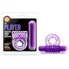 PLAY WITH ME THE PLAYER VIBRATING DOUBLE STRAP COCK and BALL RING with Purple Bullet Vibrator