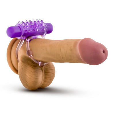 PLAY WITH ME THE PLAYER VIBRATING DOUBLE STRAP COCK and BALL RING with Purple Bullet Vibrator