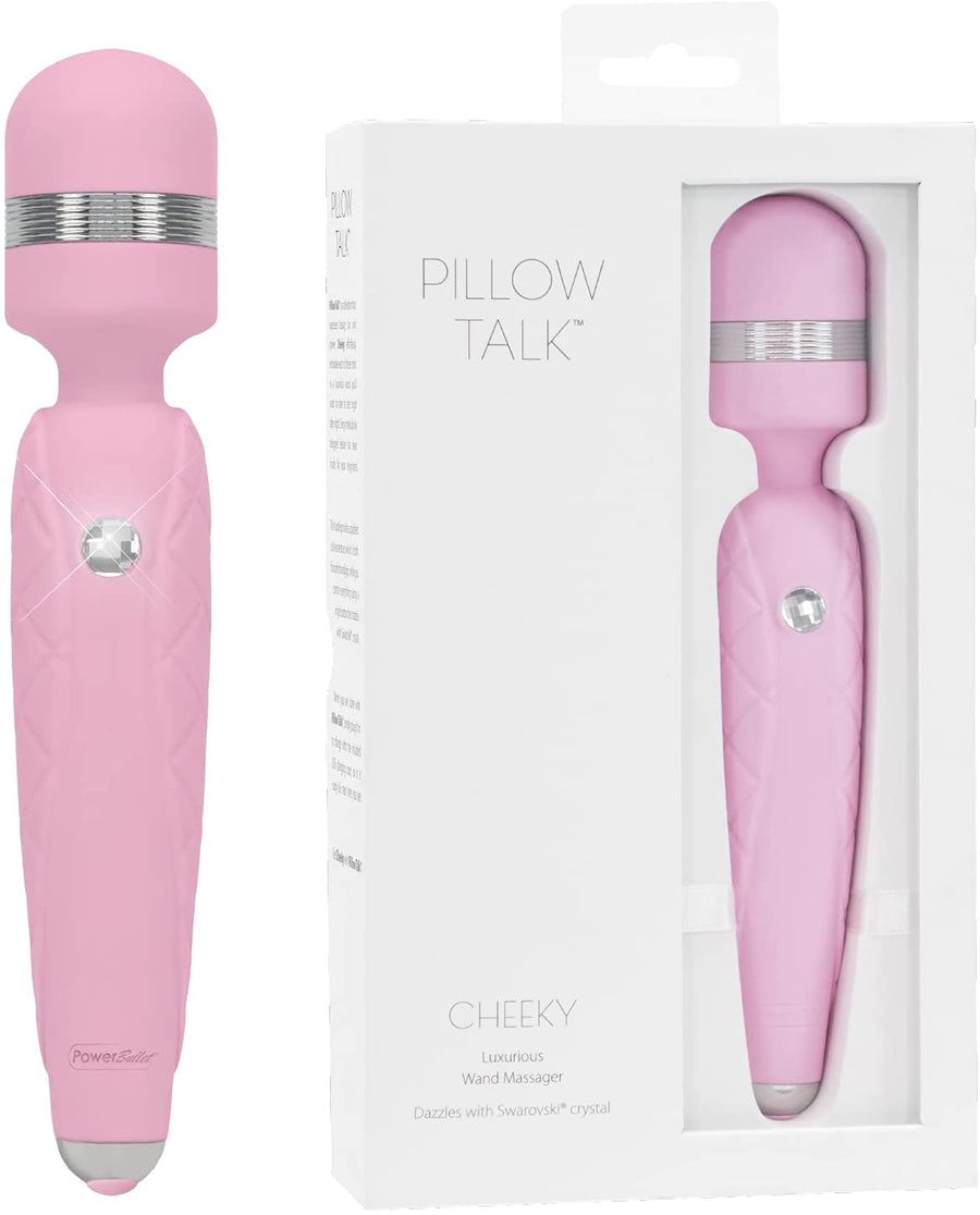 Pillow Talk CHEEKY Rechargeable Powerful Body Wand Massager with Swarovski Crystal