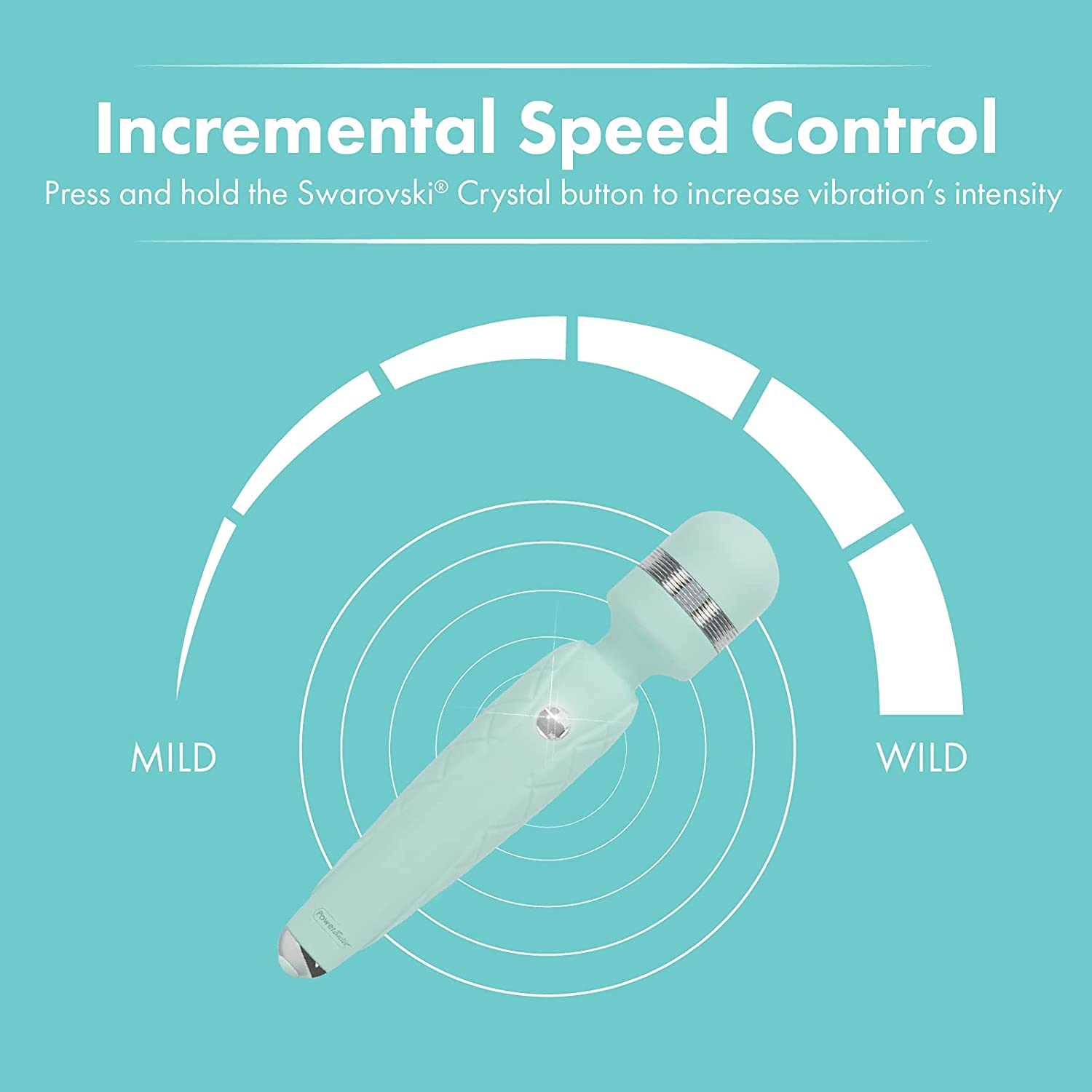 Pillow Talk CHEEKY Rechargeable Powerful Body Wand Massager with Swarovski Crystal