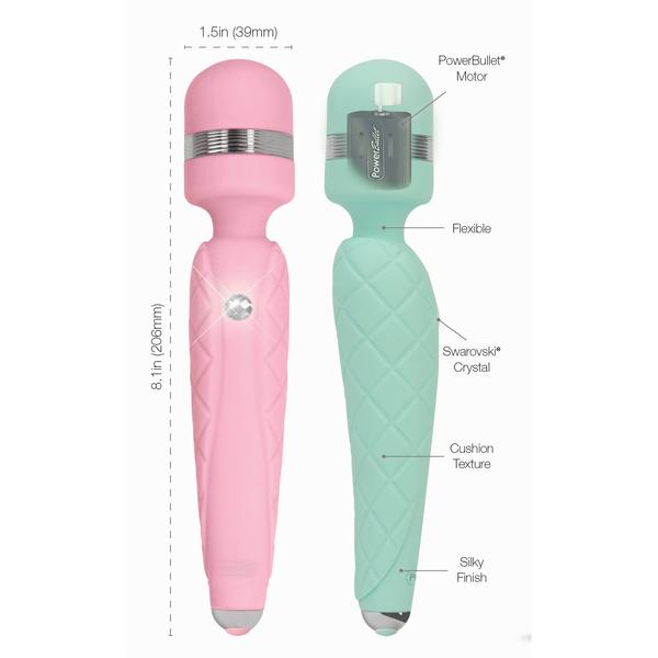 Pillow Talk CHEEKY Rechargeable Powerful Body Wand Massager with Swarovski Crystal