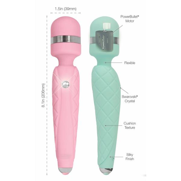 Pillow Talk CHEEKY Rechargeable Powerful Body Wand Massager with Swarovski Crystal