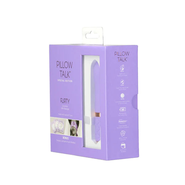 Pillow Talk FLIRTY Powerful Rechargeable Mini Bullet Vibrator with Swarovski Crystal - Special Edition Sensual Kit - Purple Hue
