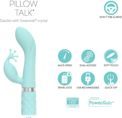 Pillow Talk KINKY Powerful Rechargeable Vibrator with Swarovski Crystal
