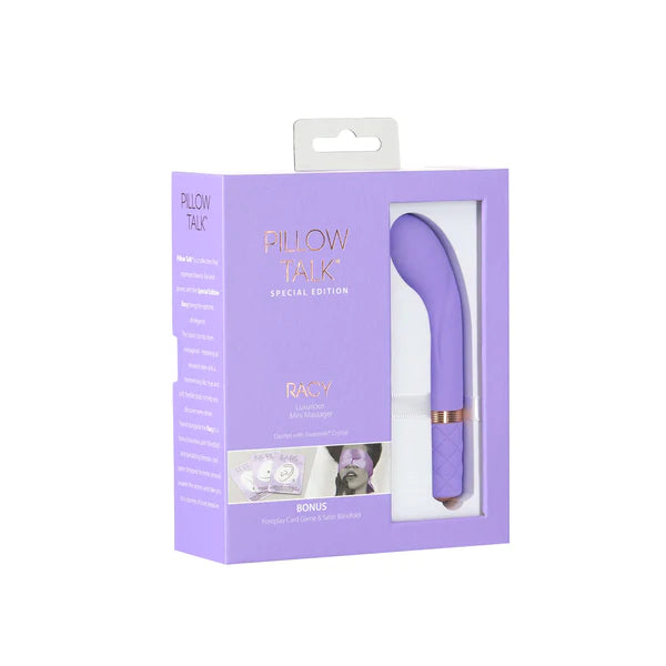 Pillow Talk RACY Powerful Rechargeable Mini Bullet Vibrator with Swarovski Crystal - Special Edition Sensual Kit - Purple Hue