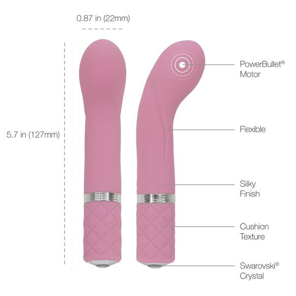 Pillow Talk RACY Powerful Rechargeable Mini G Spot Vibrator with Swarovski Crystal