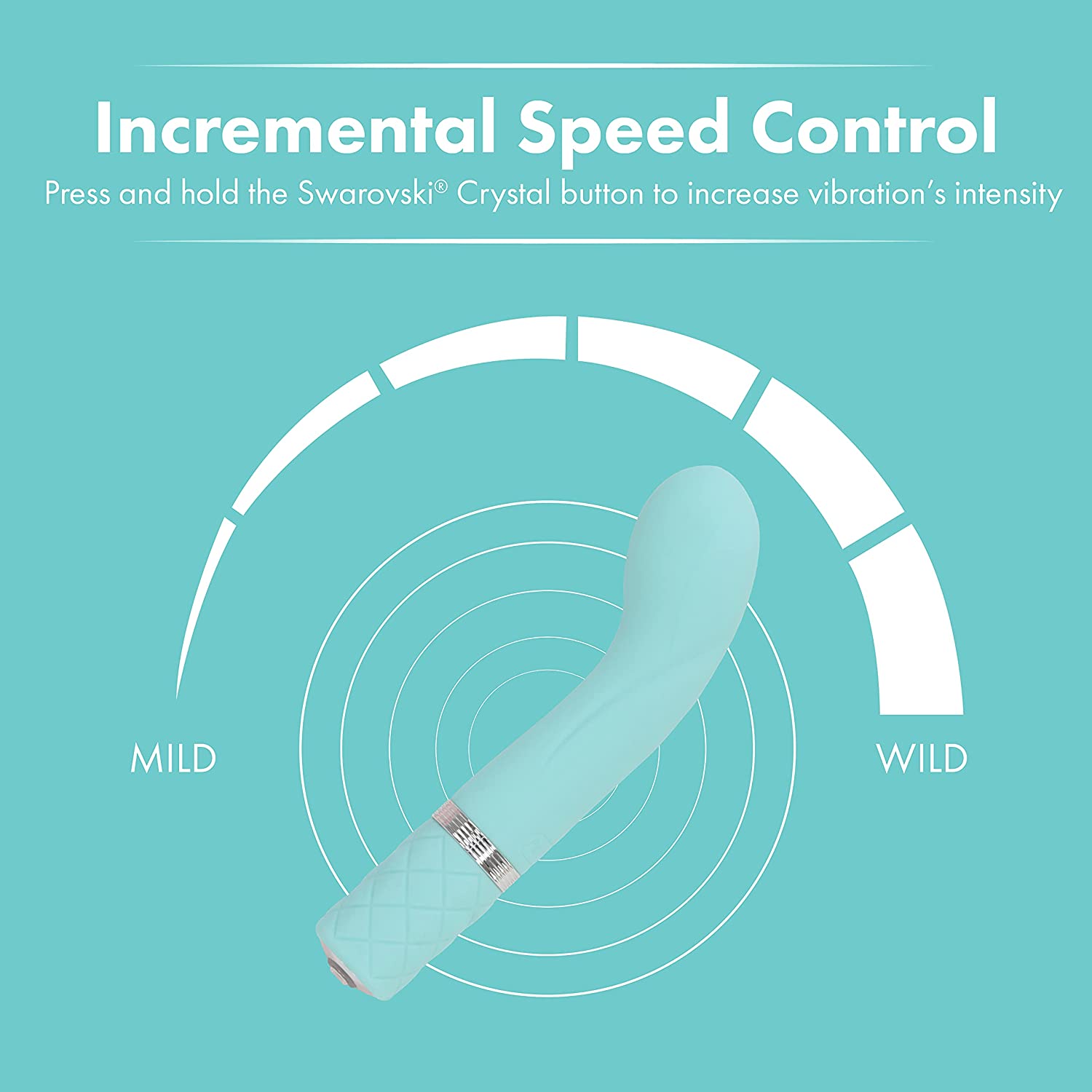 Pillow Talk RACY Powerful Rechargeable Mini G Spot Vibrator with Swarovski Crystal