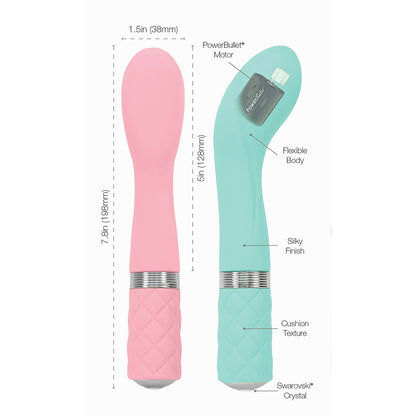 Pillow Talk Sassy Powerful Rechargeable Silicone G Spot Vibrator with Swarovski Crystal