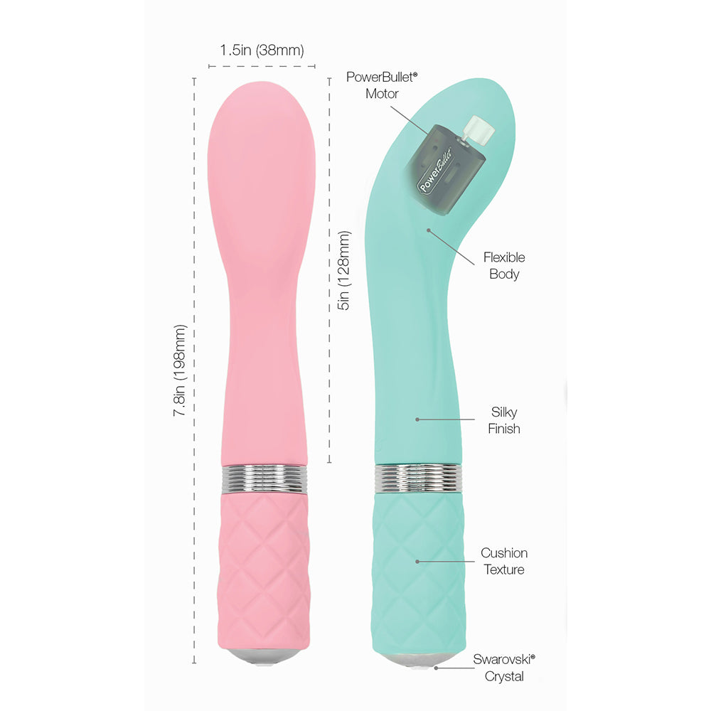 Pillow Talk Sassy Powerful Rechargeable Silicone G Spot Vibrator with Swarovski Crystal
