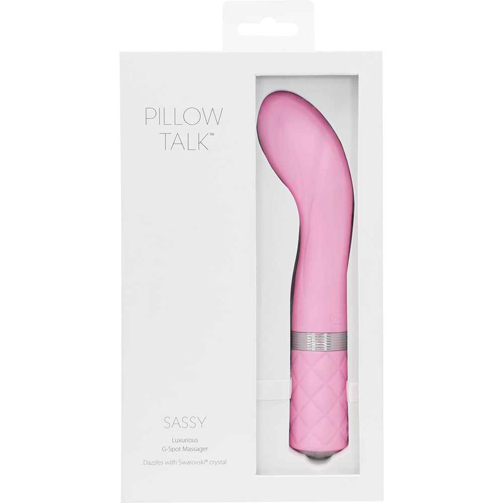Pillow Talk Sassy Powerful Rechargeable Silicone G Spot Vibrator with Swarovski Crystal