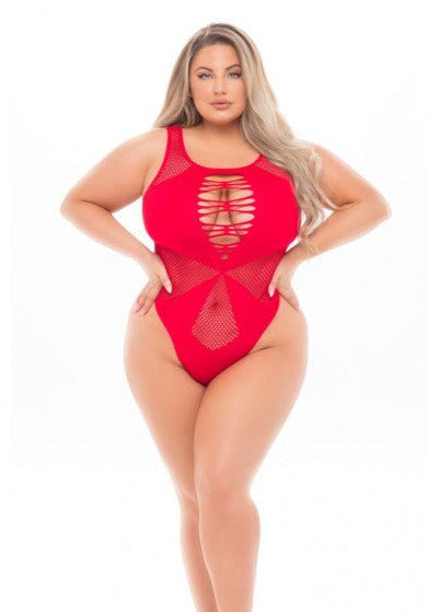 Pink Lipstick Lingerie DUCHESS HIGHNECK BODYSUIT Red Teddy