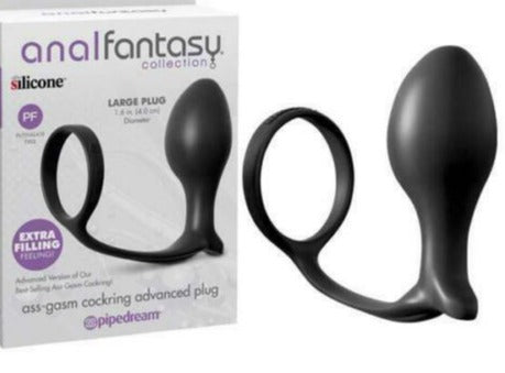 Pipedream Anal Fantasy Collection Ass Gasm Silicone Cock Ring Advanced Butt Plug Large 4 inch