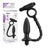 Pipedream Anal Fantasy Collection Ass Kicker with Cock Ring Black 4 inch Vibrating Butt Plug with Cock Ring