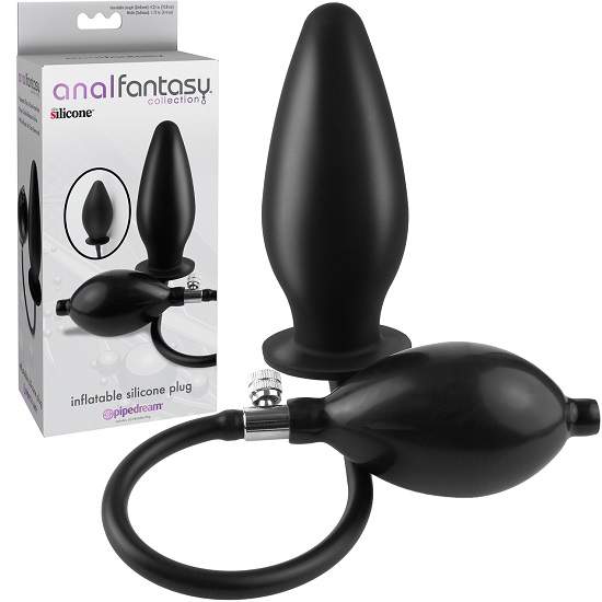 Pipedream Anal Fantasy Collection Inflatable Silicone Butt Plug 4.5 inch Black