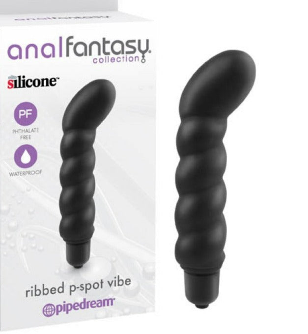 Pipedream Anal Fantasy Collection RIBBED P SPOT VIBE Black Prostate Vibrator