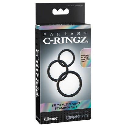 Pipedream C Ringz SILICONE 3 RING STAMINA SET Black