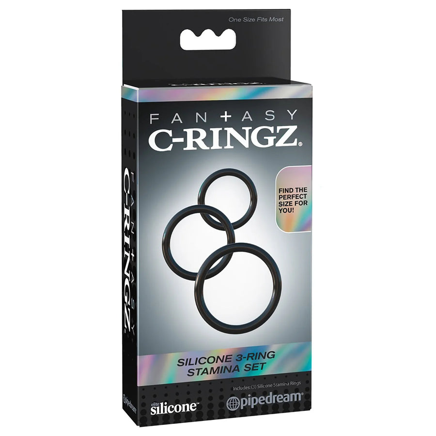 Pipedream C Ringz SILICONE 3 RING STAMINA SET Black
