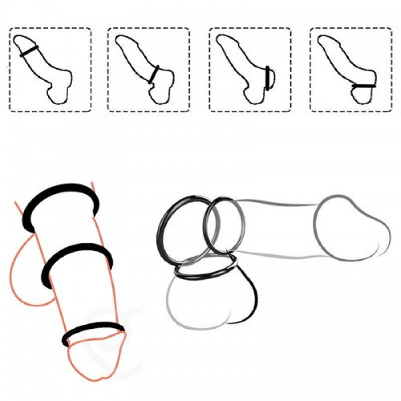 Pipedream C Ringz SILICONE 3 RING STAMINA SET Black