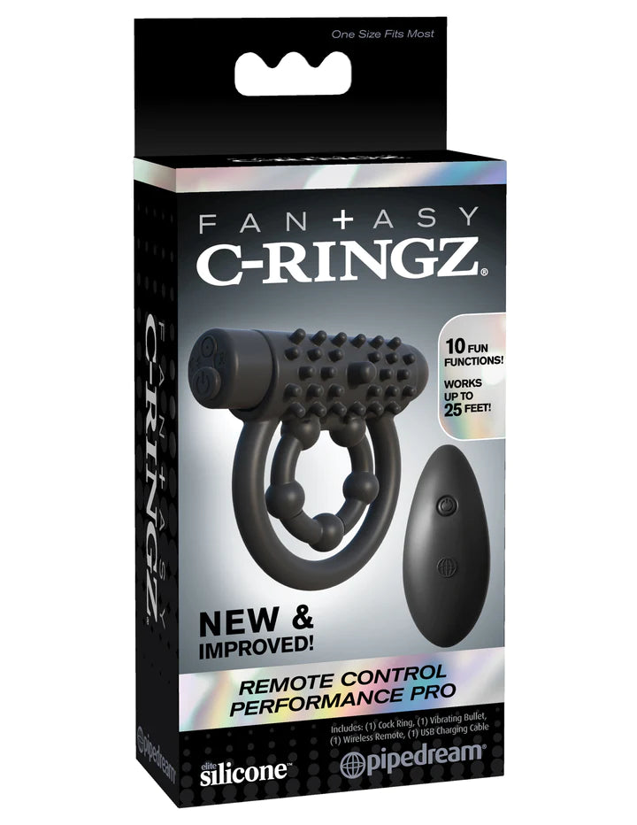 Pipedream Fantasy C Ringz REMOTE CONTROL PERFORMANCE PRO Black Vibrating Couples Cock Ring