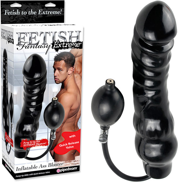 Pipedream Fetish Fantasy Extreme Inflatable Ass Blaster 11 inch Black Pump-up Butt Plug Dildo