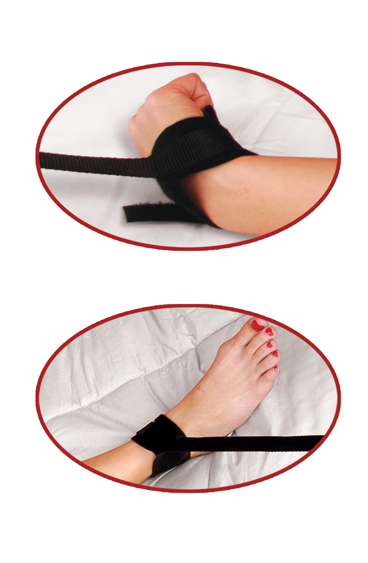 Pipedream Fetish Fantasy Series Beginner's Bondage Kit includes 4 Velvet Cuffs with Tethers + 1 Feather Tickler + 2 Candles