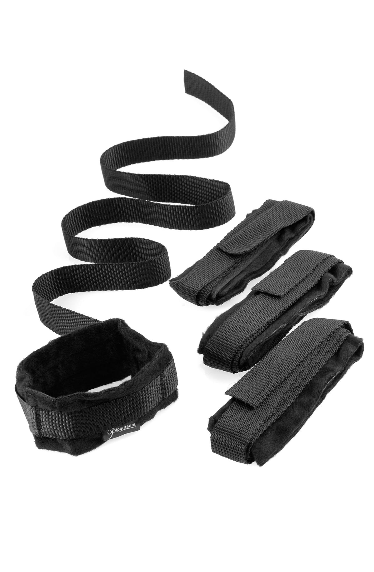 Pipedream Fetish Fantasy Series Beginner's Bondage Kit includes 4 Velvet Cuffs with Tethers + 1 Feather Tickler + 2 Candles