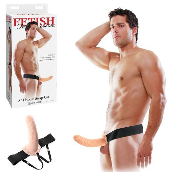 8 Inch Hollow Strap-On Flesh