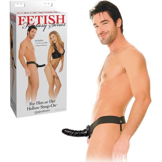 Pipedream Fetish Fantasy Series Hollow Strap On Dildo for Him or Her 6 inch