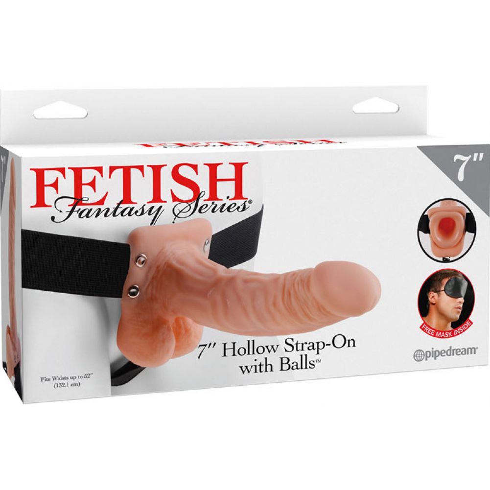 Pipedream Fetish Fantasy Series Hollow Strap On Realistic Dildo with Balls 7 inch