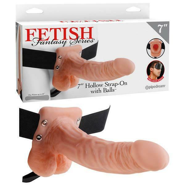 Fetish Fantasy Hollow Strap-On 7" Natural with Balls