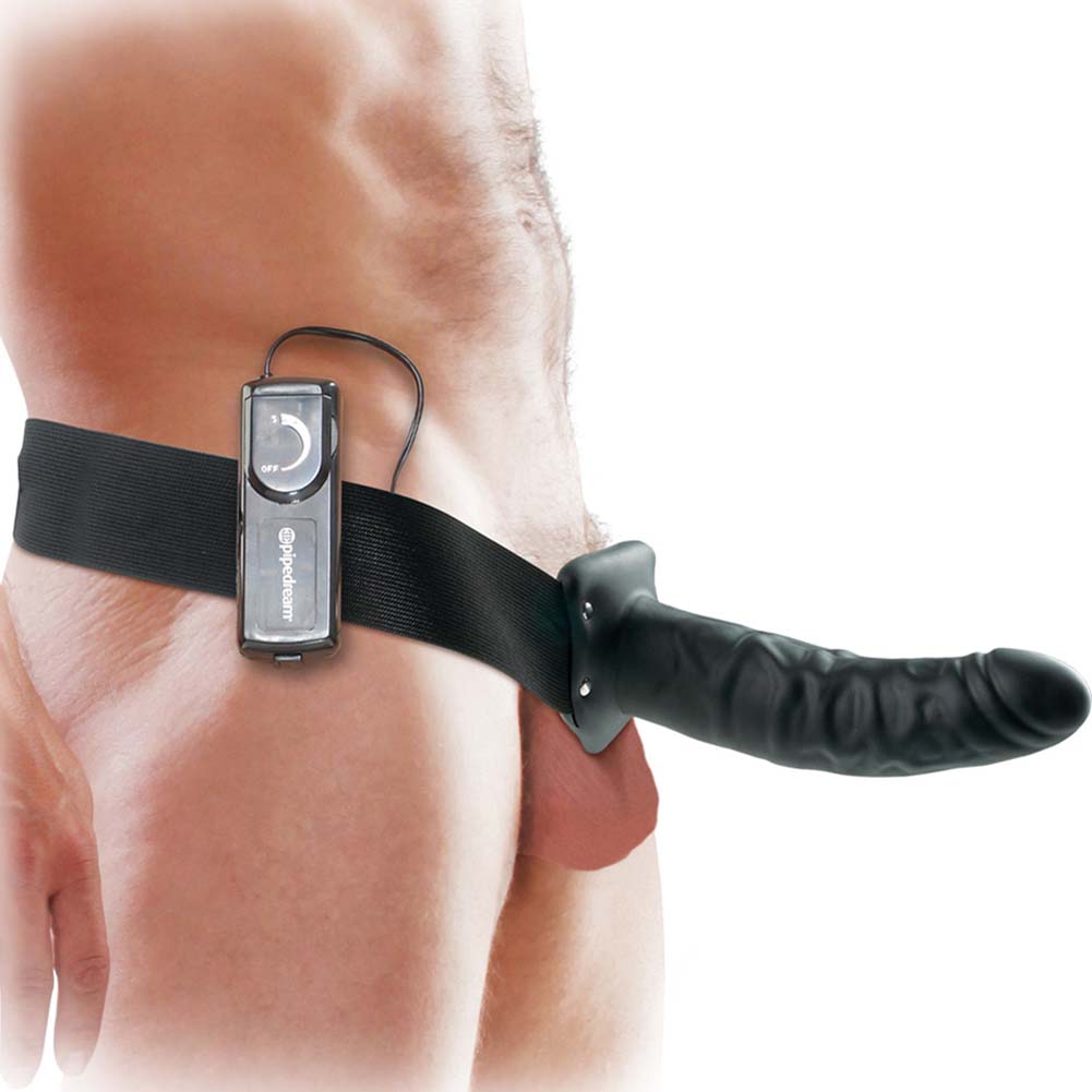 Pipedream Fetish Fantasy Series Vibrating Hollow Strap On Dildo Kit for Him or Her 8 inch