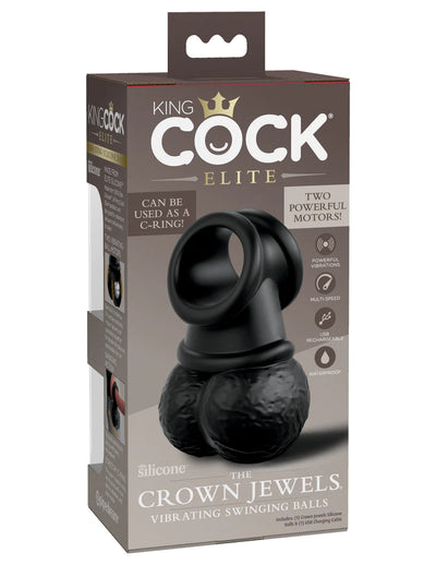 Pipedream King Cock Elite THE CROWN JEWELS VIBRATING SWINGING BALLS Can Be Used as a Cock Ring