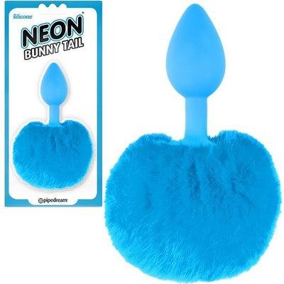 Pipedream Neon Bunny Tail Silicone Anal Butt Plug 5 inch for Beginners