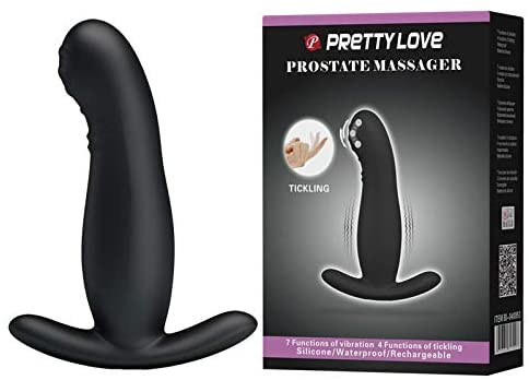Pretty Love Eudora Vibrating and Tickling Prostate Massager Black Anal Vibrator
