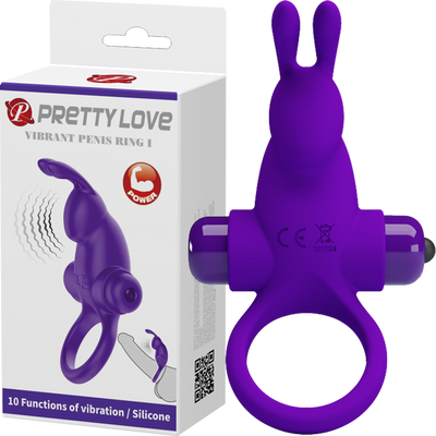 Pretty Love Vibrant Penis Ring I Vibrating Cock Ring Purple Rabbit Vibe