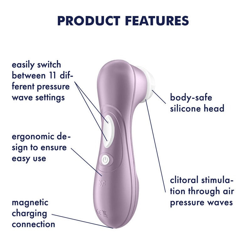 Satisfyer Pro 2 USB Rechargeable Touch Free Clitoral Air Pulse Stimulator Next Generation Purple