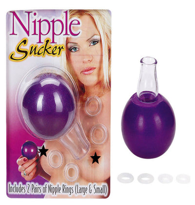 Seven Creations Nipple Sucker 5 Piece Nipple Erector Set Purple and Clear Kit