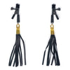 Spartacus Adjustable Alligator Nipple Clamps Clamp with Leather Tassels Black and Gold