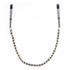 Spartacus Adjustable Black Tweezer Nipple Clamps with Beaded Gold Chain