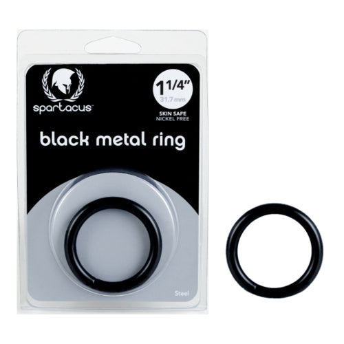 Spartacus Black Metal Cock Ring 1.5 inch